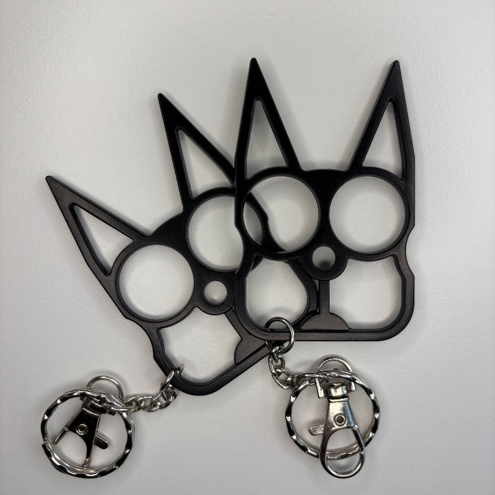 Cat Pointy Ears Safety Key-Chains~pack of 2 black cat ears keychains!